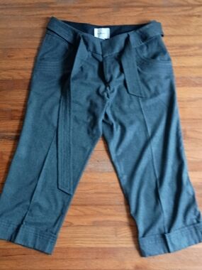 Mid-calf Tailored Dark Gray Gaucho/Culotte Pants